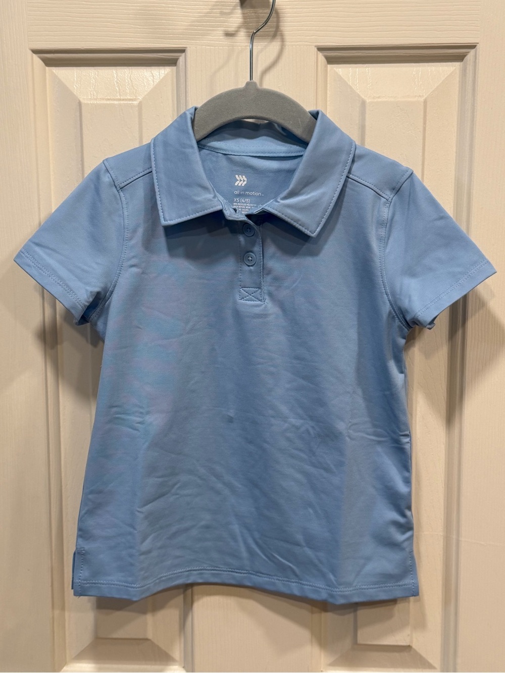 all in motion Light Blue Girls Polo Shirt XS (4/5) NWT